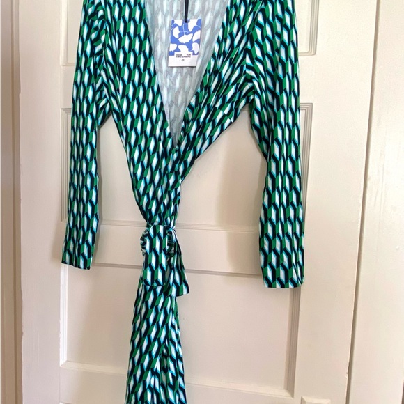 Diane Von Furstenberg DVF x Target L/S Midi Arrow Geo Green Wrap Dress XXL - Picture 3 of 5